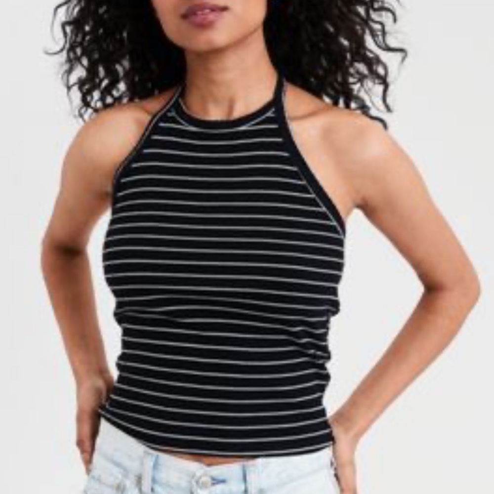 American Eagle Stripe Halter Tank Top